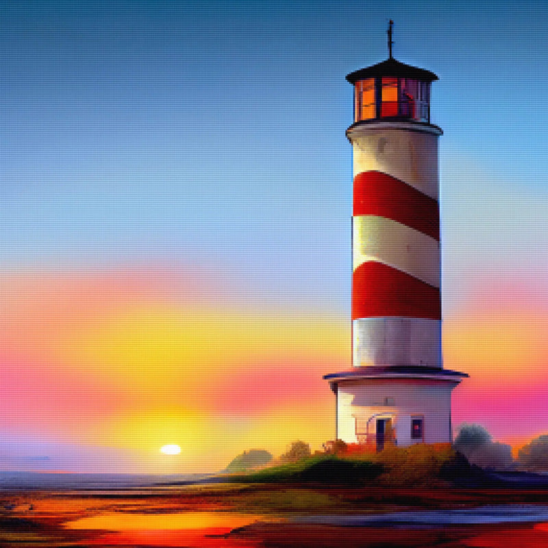 Autumn Sunset Lighthouse Jigsaw Puzzle