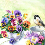 Load image into Gallery viewer, Bird With Pansy flowers Jigsaw Puzzle
