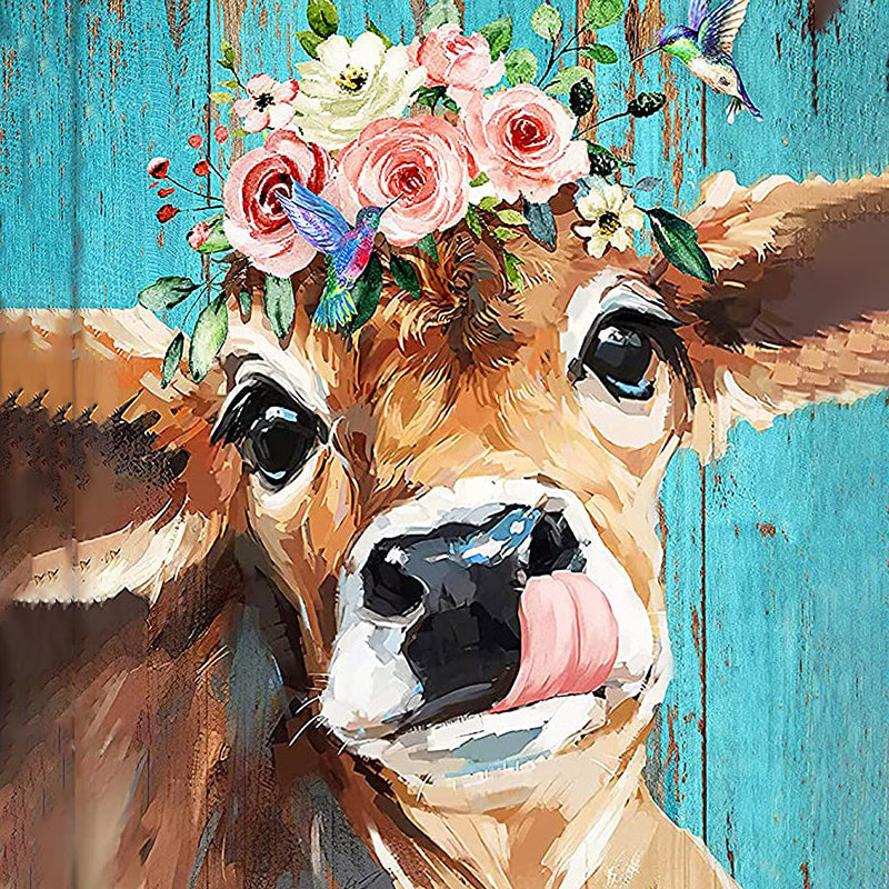 Calf With Flower Crown Jigsaw Puzzle