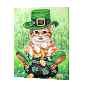 Cat With Four Leaf Clover | Jigsaw Puzzle UK