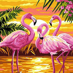 Load image into Gallery viewer, Flamingo In Sunset Jigsaw Puzzle
