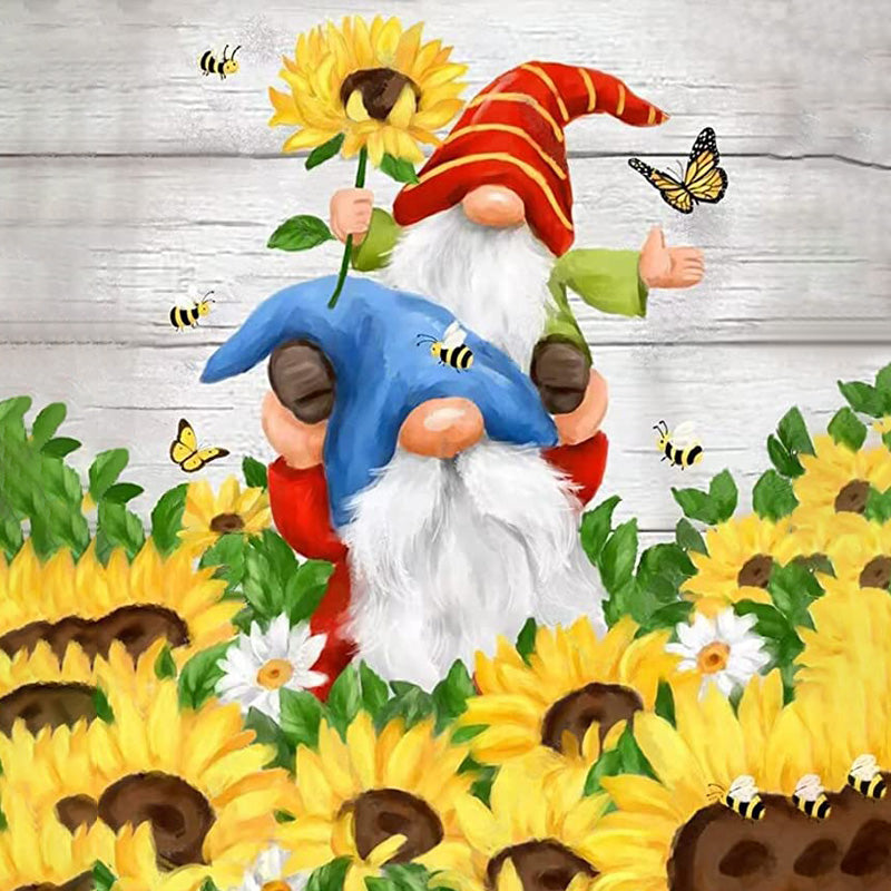 Gnomes With Sunflowers Jigsaw Puzzle