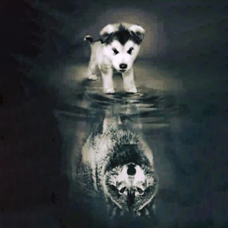 Husky Wolf Reflection Jigsaw Puzzle