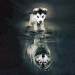 Load image into Gallery viewer, Husky Wolf Reflection Jigsaw Puzzle
