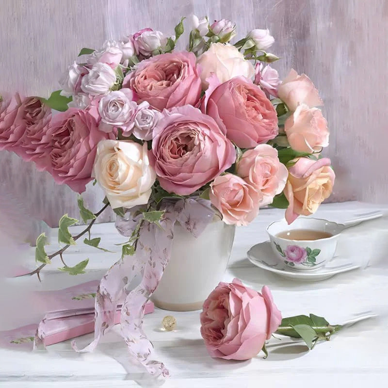 Rose Flowers in Vase Jigsaw Puzzle