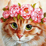 Load image into Gallery viewer, Pink Wreath On A Cat Jigsaw Puzzle
