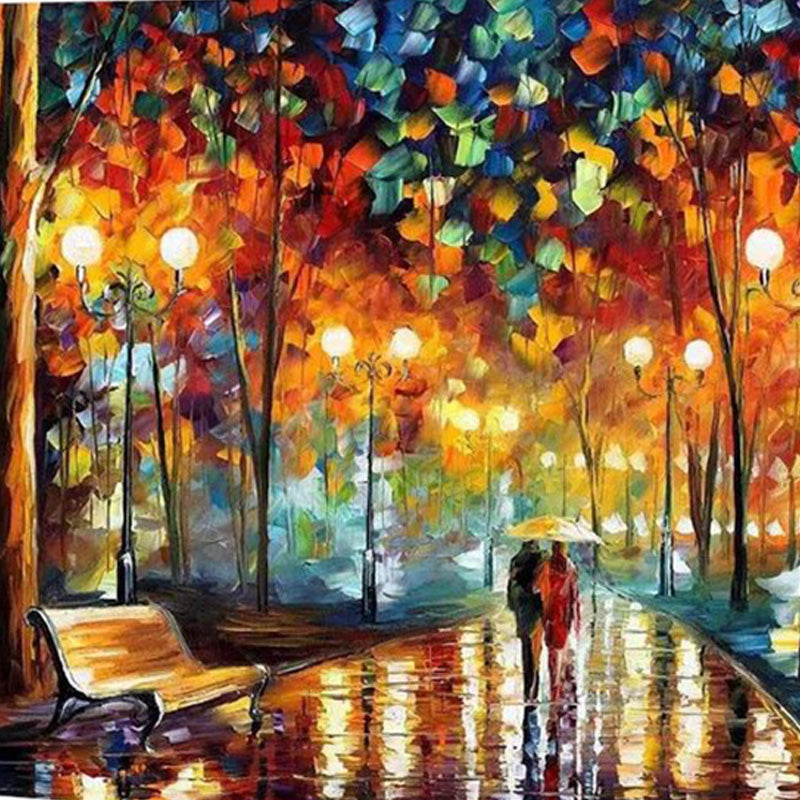 Romance under Umbrella Jigsaw Puzzle