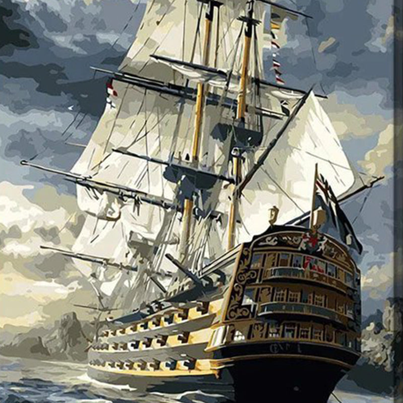 Ship at Stormy Sea Wooden Jigsaw Puzzle