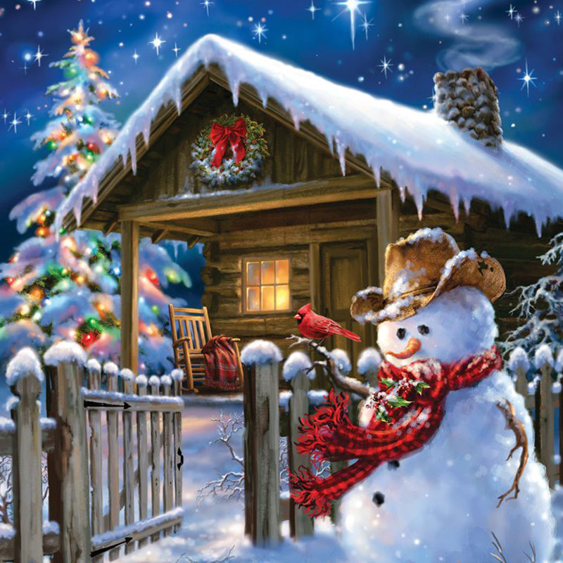 Snowy Cabin Jigsaw Puzzle