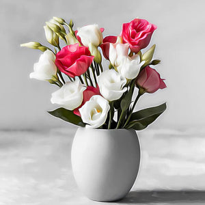 White And Pink Roses In A Vsae Jigsaw Puzzle