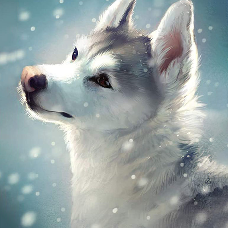 White Wolf In Snow Jigsaw Puzzle