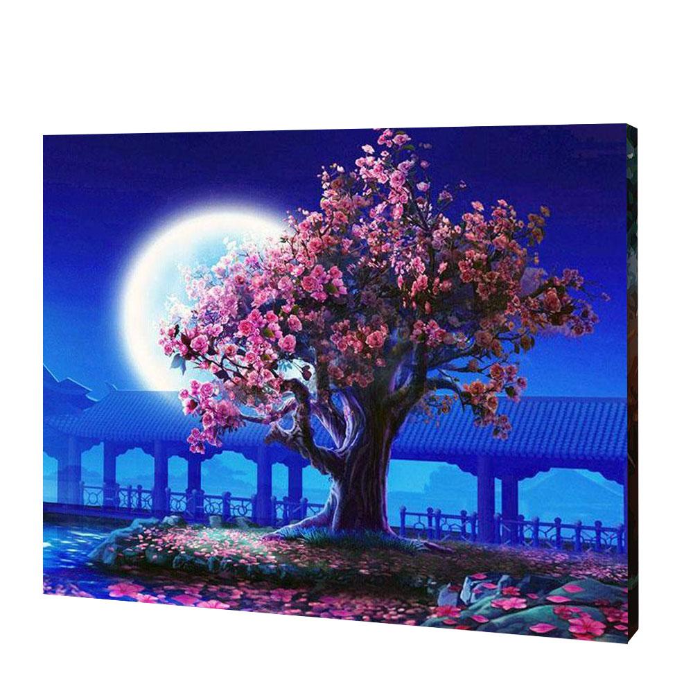 Cherry Blossoms Tree By Moonlight | Jigsaw Puzzle UK