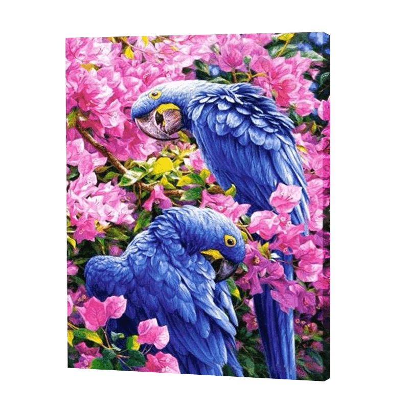 Blue Parrots In Flowers | Jigsaw Puzzle UK
