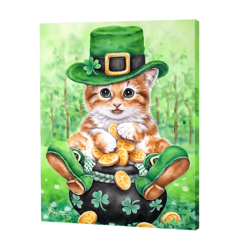 Cat With Four Leaf Clover | Jigsaw Puzzle UK