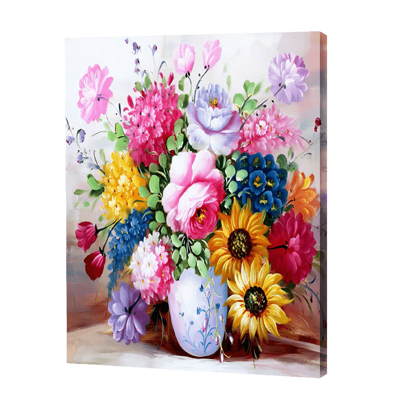 Multi Color Flowers In Vase | Jigsaw Puzzle UK