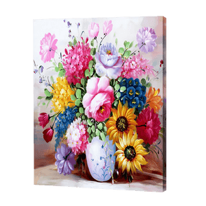 Multi Color Flowers In Vase | Jigsaw Puzzle UK