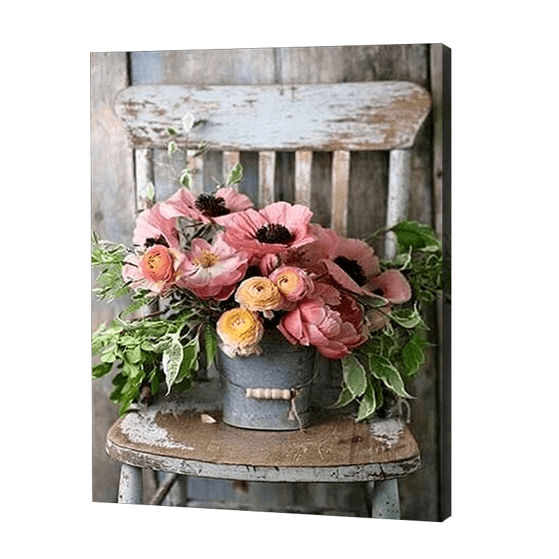 Pink Flowers In A Bucket | Jigsaw Puzzle UK