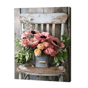 Pink Flowers In A Bucket | Jigsaw Puzzle UK