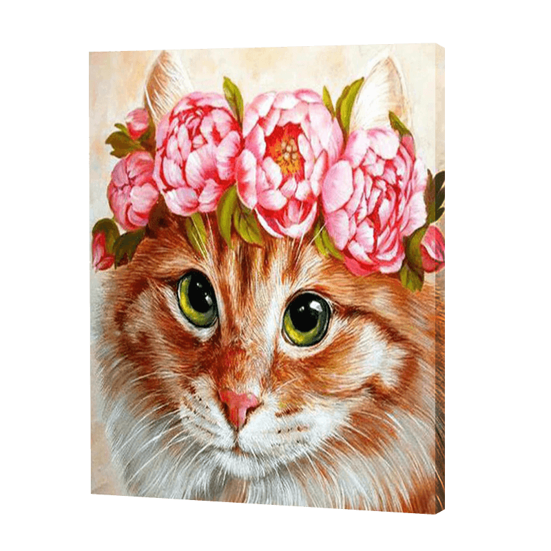 Pink Wreath On A Cat | Jigsaw Puzzle UK