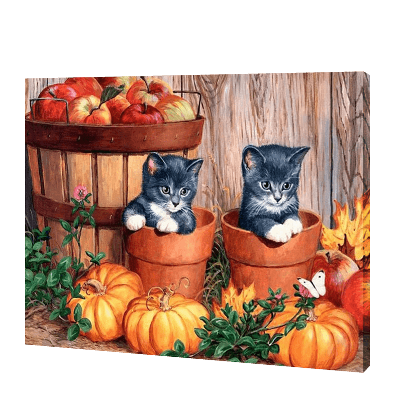 Two Kittens With Pumpkin | Jigsaw Puzzle UK