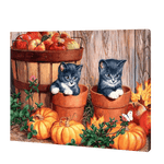 Load image into Gallery viewer, Two Kittens With Pumpkin | Jigsaw Puzzle UK
