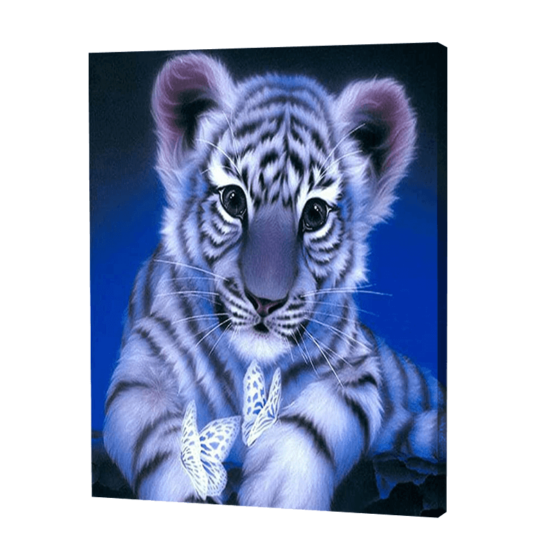 White Cub With Butterflies | Jigsaw Puzzle UK
