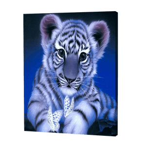 White Cub With Butterflies | Jigsaw Puzzle UK