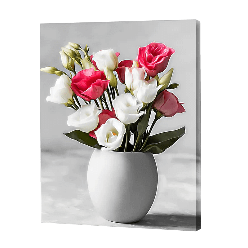 White And Pink Roses In A Vsae | Jigsaw Puzzle UK